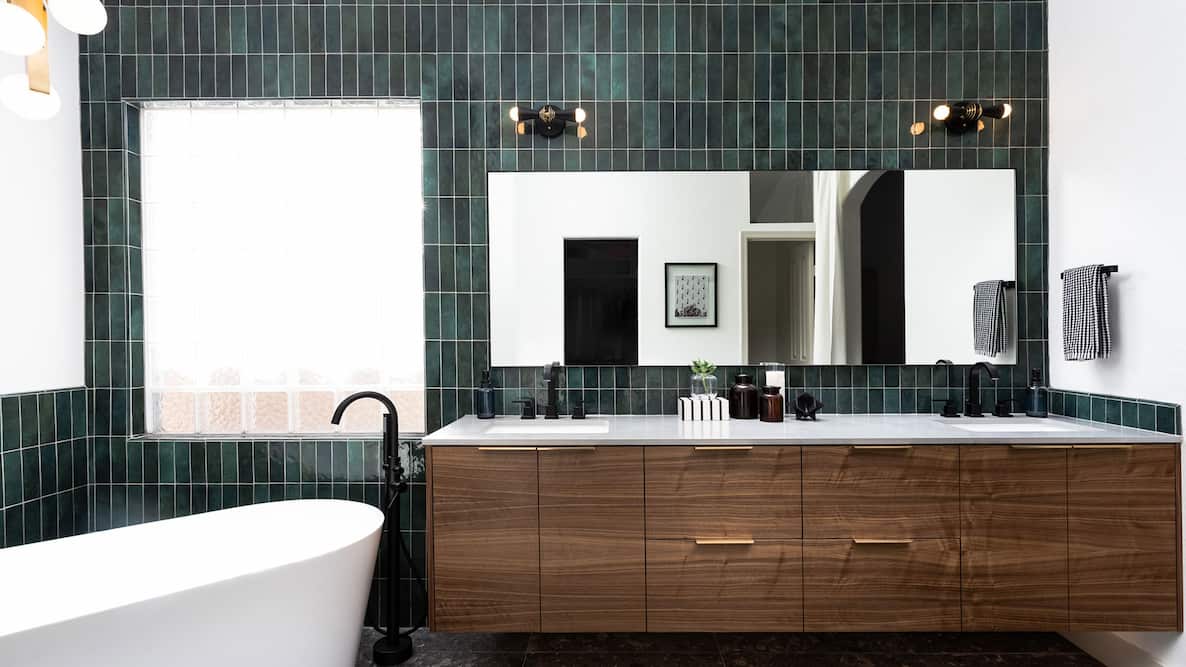  Vertical stacked tiles bathroom | buy at a cheap price 